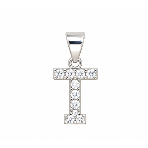 Sterling Silver Cubic Zirconia Letter T Barthau Jewellers Stouffville, ON