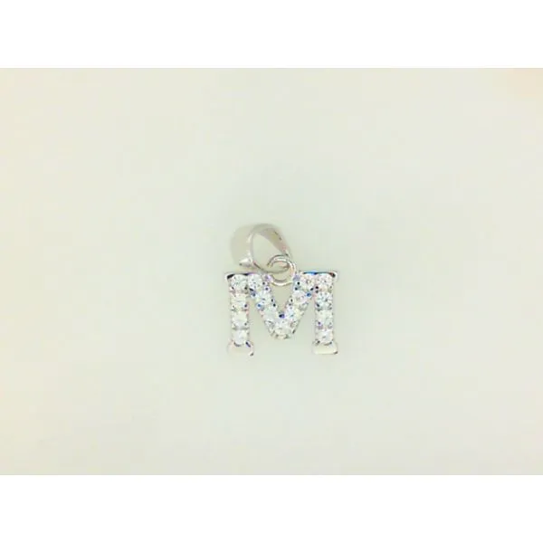 Sterling Silver Cubic Zirconia Letter M Barthau Jewellers Stouffville, ON