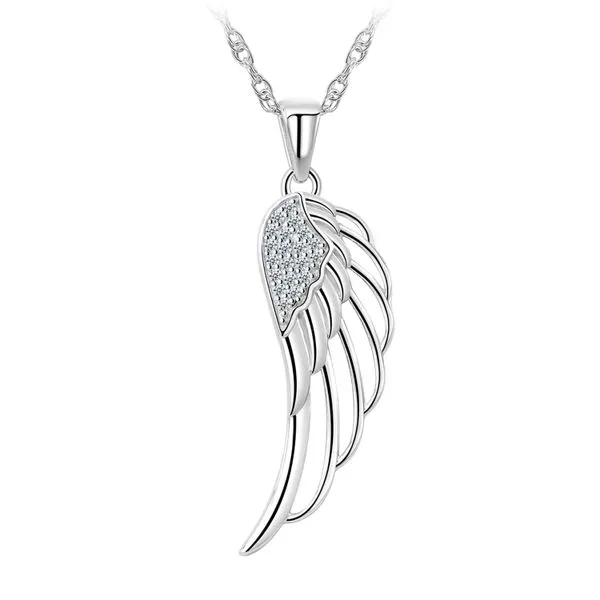 Sterling Silver Angel Wing Cubic Zirconia Necklace Barthau Jewellers Stouffville, ON