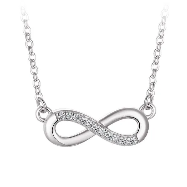 Sterling Silver Cubic Zirconia Infinity Necklace Barthau Jewellers Stouffville, ON