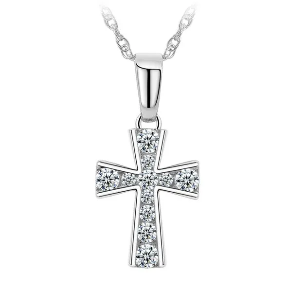 Sterling Silver Crystal Cross Necklace Barthau Jewellers Stouffville, ON