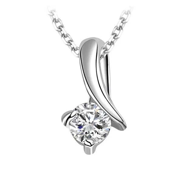 Sterling Silver 6MM Cubic Zirconia Swirl Necklace Barthau Jewellers Stouffville, ON