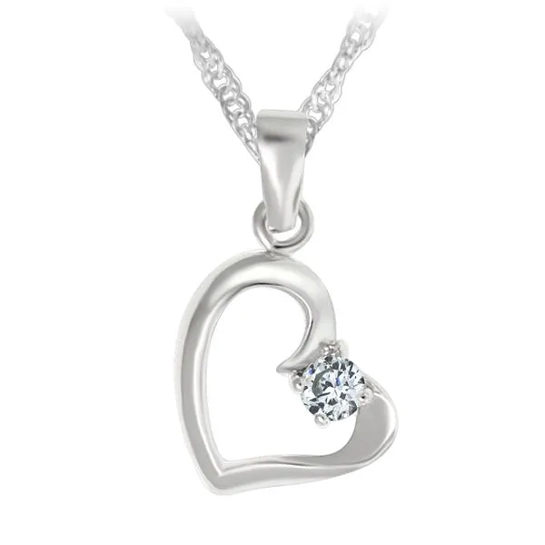 Sterling Silver Heart With Cubic Zirconia Necklace Barthau Jewellers Stouffville, ON