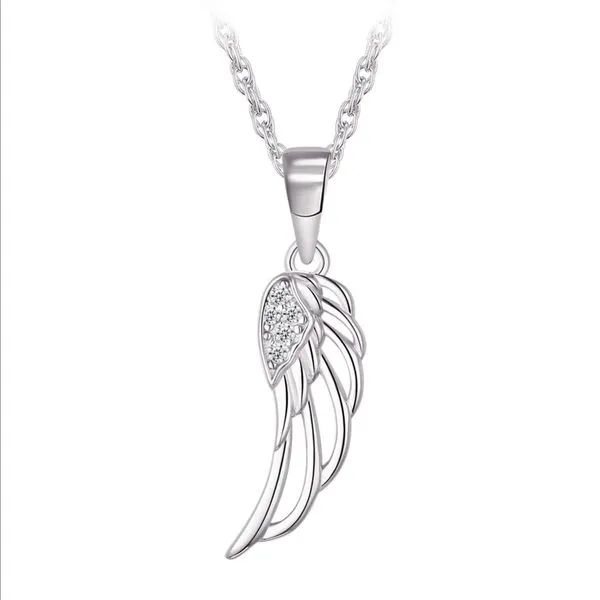 Sterling Silver Cubic Zirconia Angel Wing Necklace Barthau Jewellers Stouffville, ON