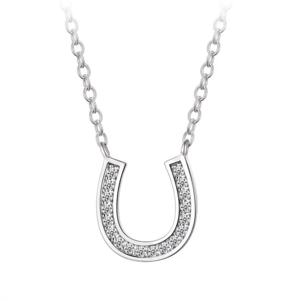 Sterling Silver Cubic Zirconia Horseshoe Necklace Barthau Jewellers Stouffville, ON