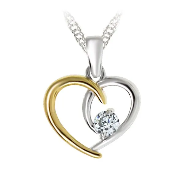 Sterling Silver/Gold Plate Heart Necklace Barthau Jewellers Stouffville, ON