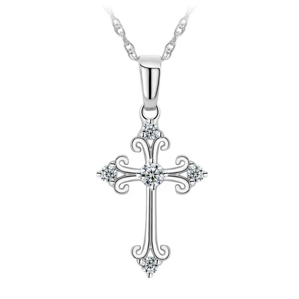 Sterling Silver Crystal Cross Necklace Barthau Jewellers Stouffville, ON