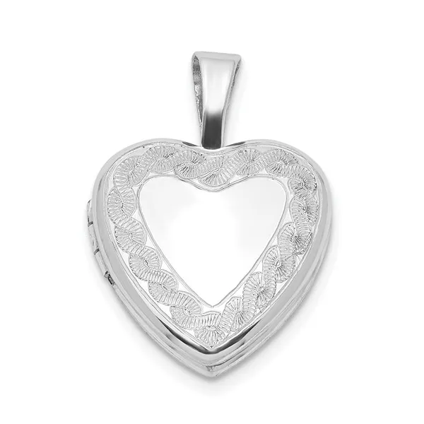 Sterling Silver Twist Border 12MM Heart Locket Barthau Jewellers Stouffville, ON
