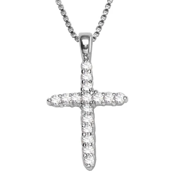 Sterling Silver  ELLE CZ CROSS NECKLACE 