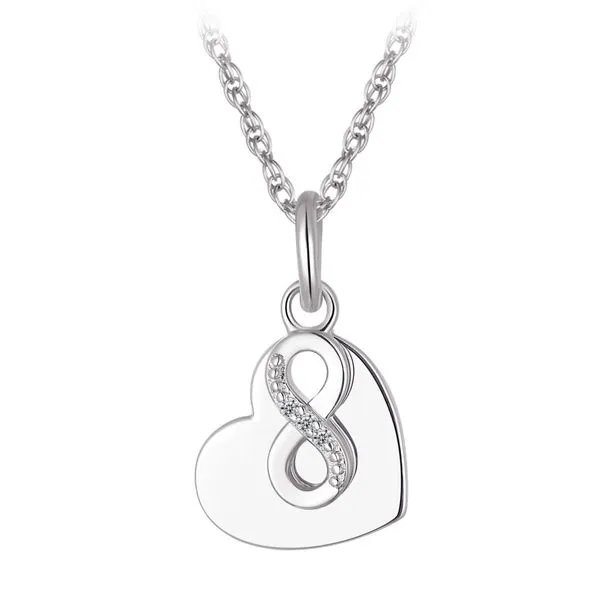 Sterling Silver Cubic Zirconia Infinity/Drop Heart Necklace Barthau Jewellers Stouffville, ON
