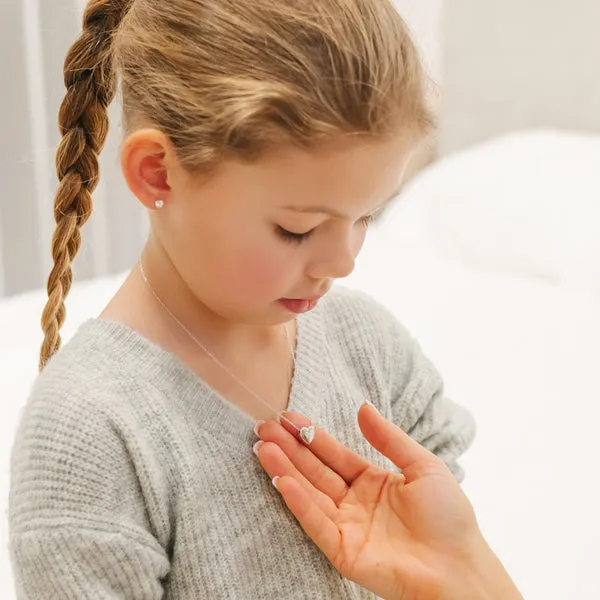 Sterling Silver Small Heart Kids Necklace Ages 3-10 Image 2 Barthau Jewellers Stouffville, ON