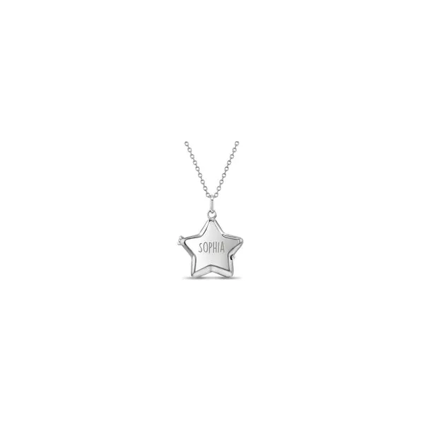 Sterling Silver Star Shaped Locket Kids Necklace Ages 3-10 Barthau Jewellers Stouffville, ON