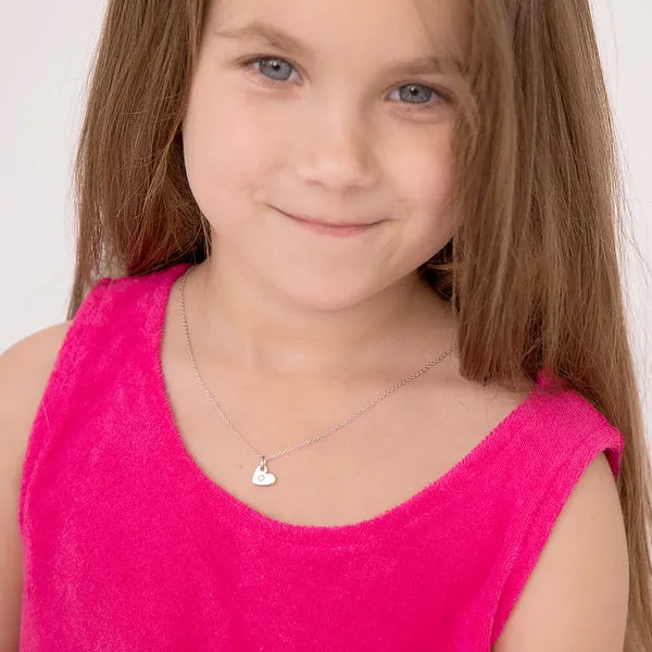 Sterling Silver Hanging Heart Kids Necklace Ages 3-10 Image 2 Barthau Jewellers Stouffville, ON