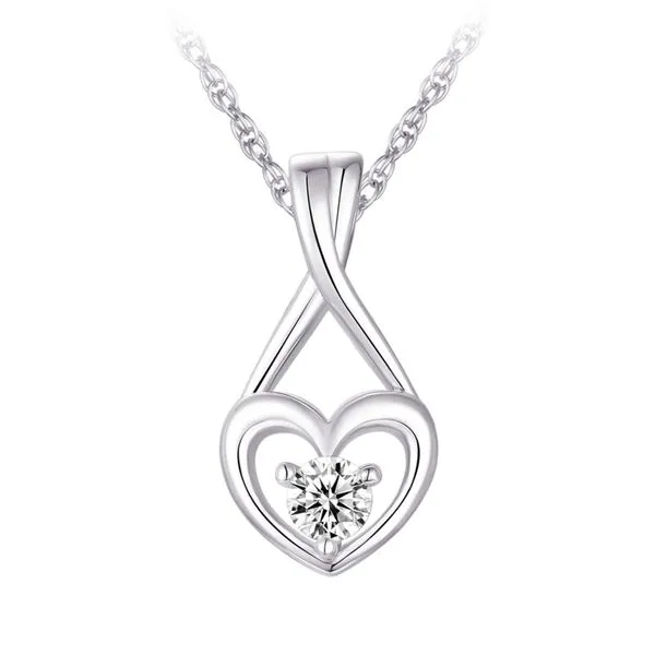 Sterling Silver Cubic Zirconia Heart Necklace Barthau Jewellers Stouffville, ON