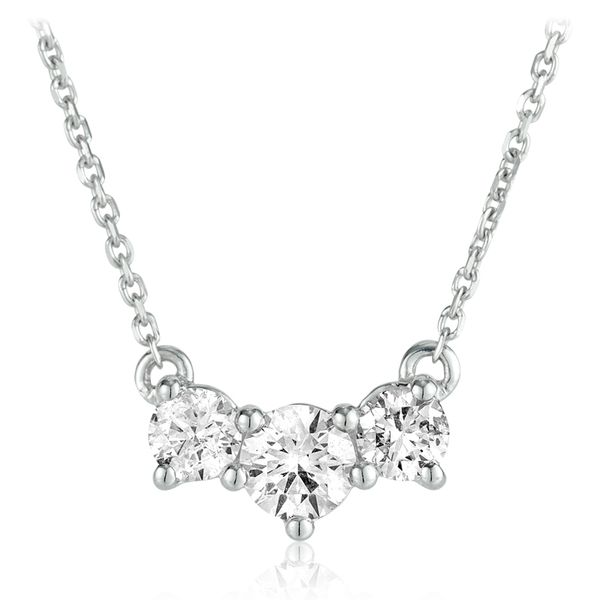 Sterling Silver Cubic Zirconia 3 STONE NECKLACE Barthau Jewellers Stouffville, ON