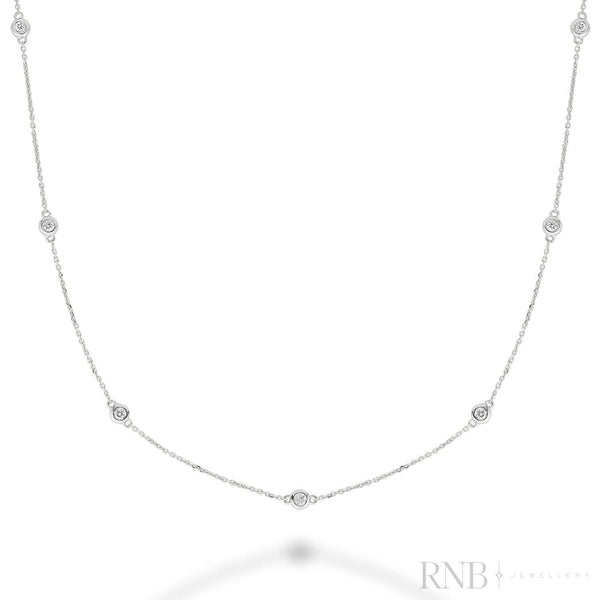Sterling Silver Cubic Zirconia Station Necklace 18