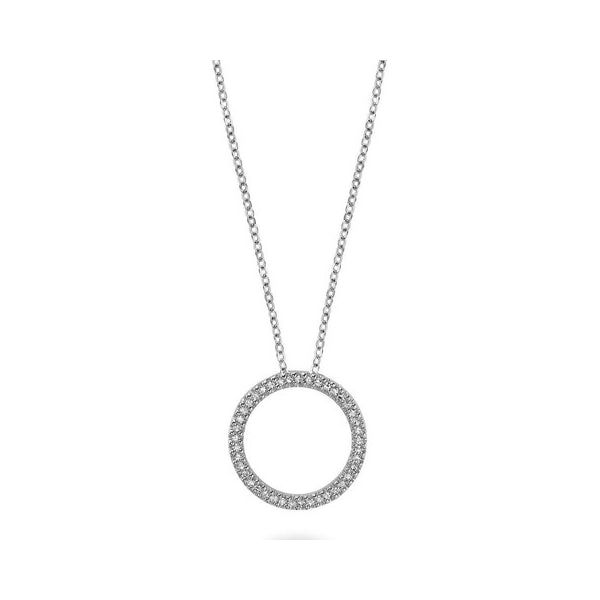 Sterling Silver Cubic Zirconia Circle Of Life Necklace Med. Barthau Jewellers Stouffville, ON