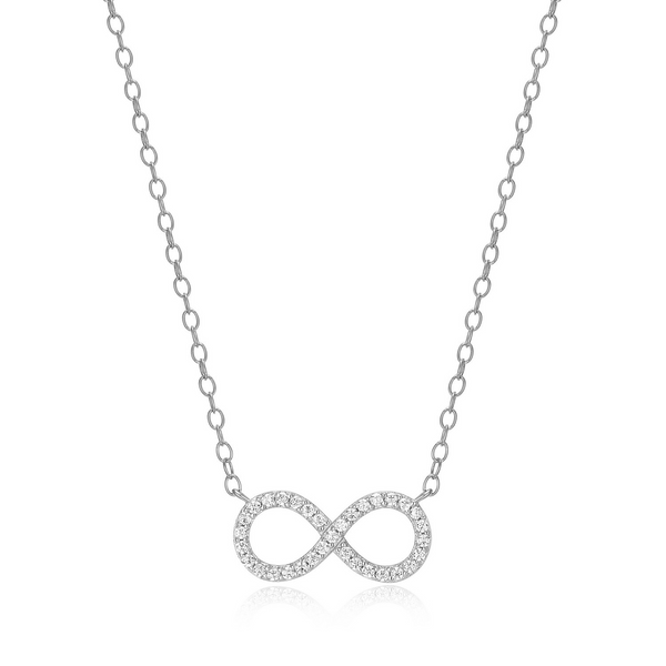 Sterling Silver MONTE LUNA Lab Grown Diamond Infinity Necklace, 16+2