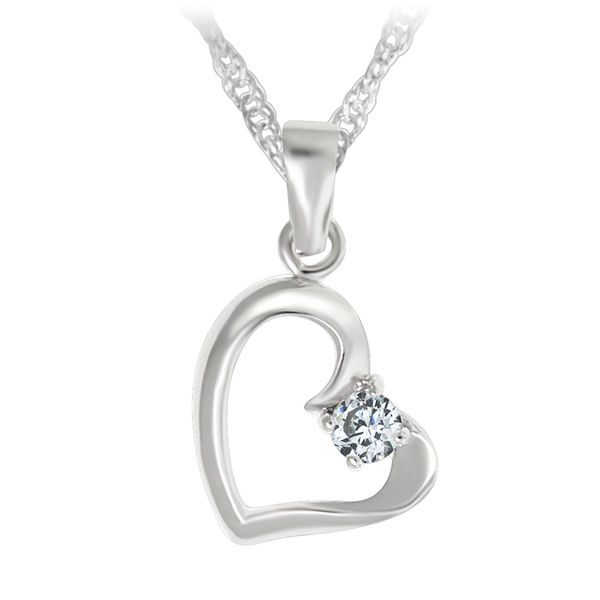 Sterling Silver Heart With Cubic Zirconia Necklace Barthau Jewellers Stouffville, ON