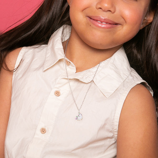 Sterling Silver Fancy Unicorn Kids Necklace Ages 3-10 Image 2 Barthau Jewellers Stouffville, ON