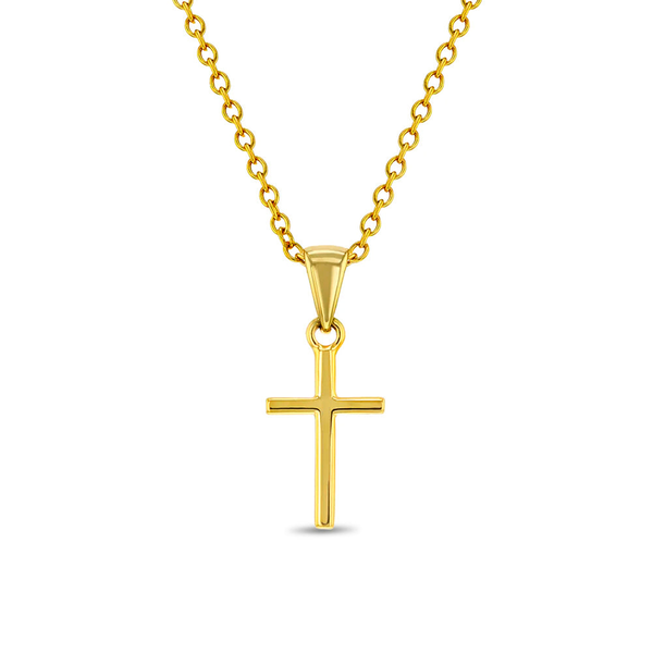 Sterling Silver Gold Plated Children's Cross Necklace Ages 6-14 Barthau Jewellers Stouffville, ON