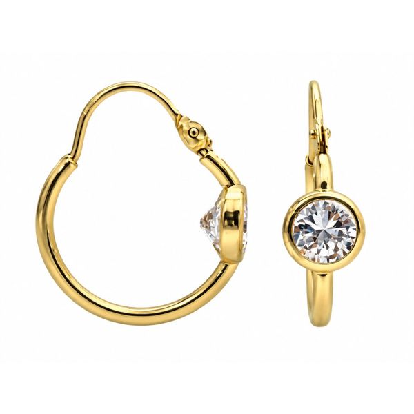 10K Yellow Gold Cubic Zirconia Hoop Estate Earrings Barthau Jewellers Stouffville, ON