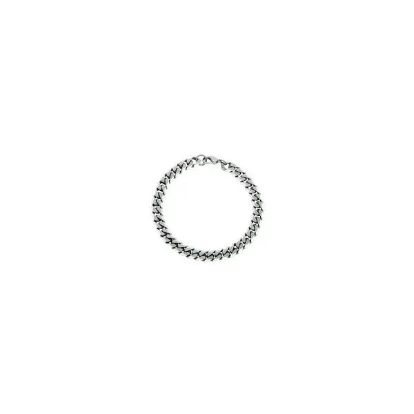 Stainless Steel 8MM Satin Curb Bracelet 8.5