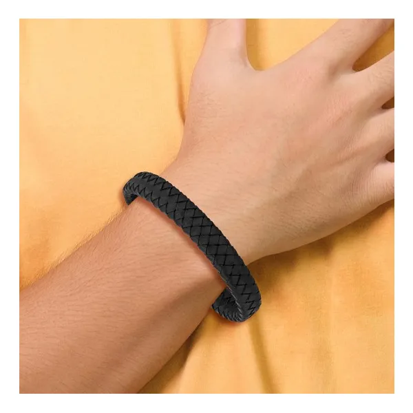 Stainless Steel/Leather 8.25