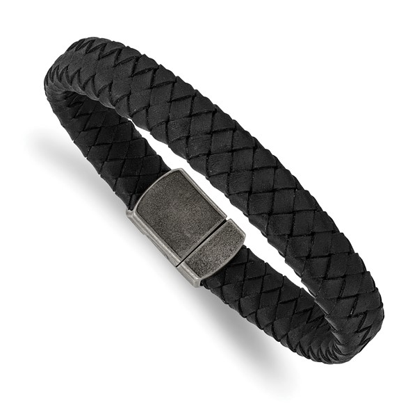 Stainless Steel/Leather 8.25