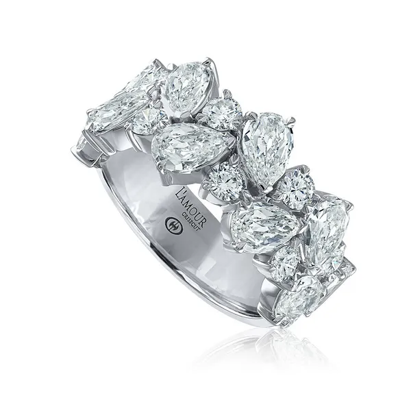 18KW Pear and Round Diamond Ring Jim Bartlett Fine Jewelry Longview, TX