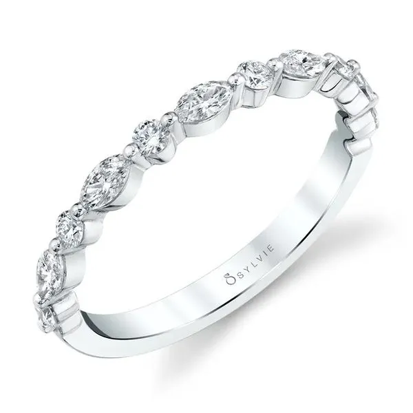 14KW Marquise & Round Diamond Band by Sylvie Jim Bartlett Fine Jewelry Longview, TX