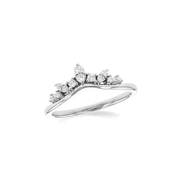 14K White .15 Carat Total Weight Tiara Diamond Band by Allison Kaufman Jim Bartlett Fine Jewelry Longview, TX