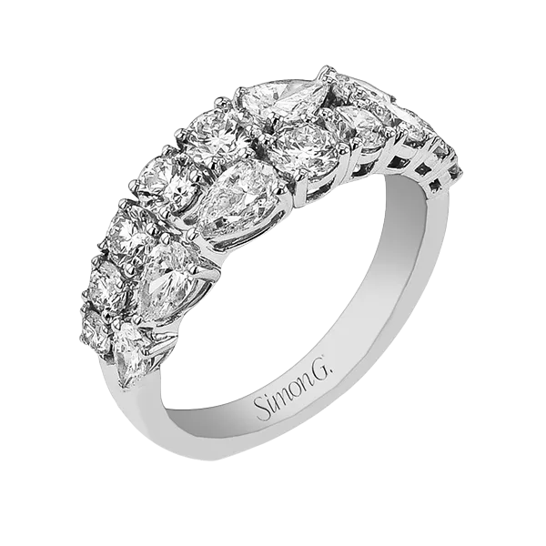 18KW Round and Pear Stacked Diamond Ring by Simon G. Jim Bartlett Fine Jewelry Longview, TX