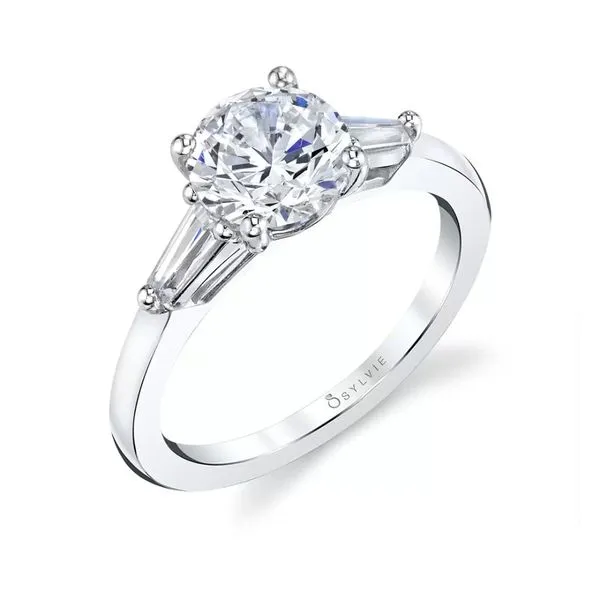 14KW Baguette Diamond Semi-Mount Ring by Sylvie Jim Bartlett Fine Jewelry Longview, TX