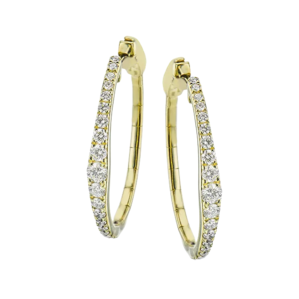 18KY Hoop Diamond Earrings by Simon G. Jim Bartlett Fine Jewelry Longview, TX