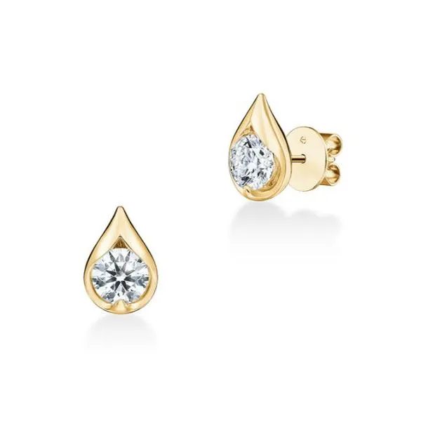 18KY LU Droplet Diamond Studs by Hearts on Fire Jim Bartlett Fine Jewelry Longview, TX
