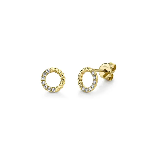 14KY Diamond Circle Stud Earrings by Shy Creation Jim Bartlett Fine Jewelry Longview, TX