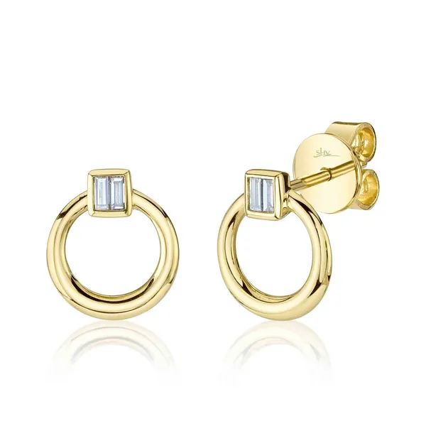 14KY Diamond Circle Stud Earrings by Shy Creation Jim Bartlett Fine Jewelry Longview, TX