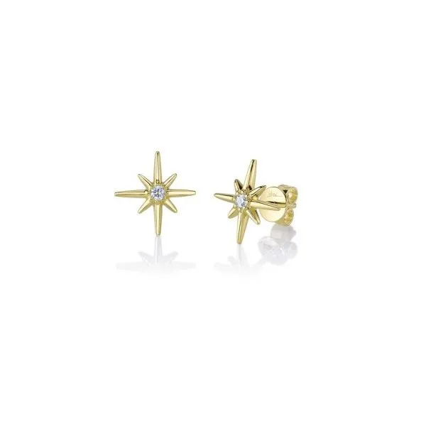 14KY Diamond North Star Studs by Shy Creation Jim Bartlett Fine Jewelry Longview, TX