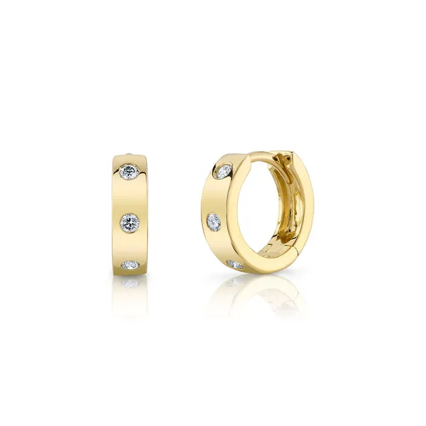 14KY Diamond Mini Huggie Earrings by Shy Creation Jim Bartlett Fine Jewelry Longview, TX