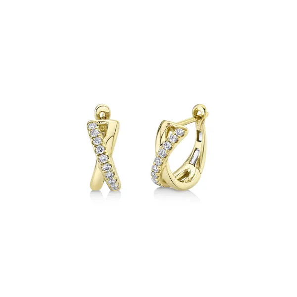 14KY Diamond Huggie Earrings by Shy Creation Jim Bartlett Fine Jewelry Longview, TX