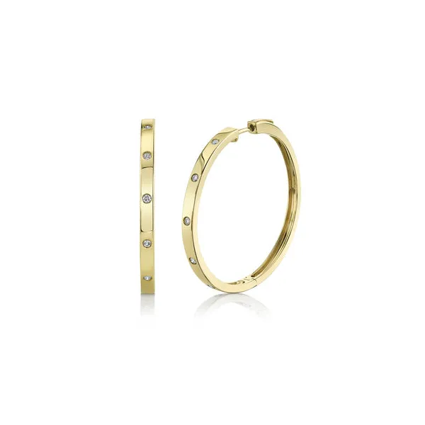 14KY Diamond Hoop Earrings by Shy Creation Jim Bartlett Fine Jewelry Longview, TX