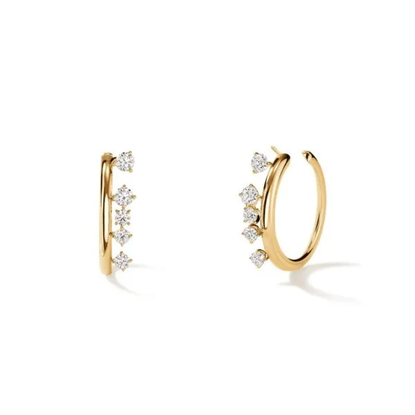 18KY Barre Floating Diamond Hoops by Hearts on Fire Jim Bartlett Fine Jewelry Longview, TX