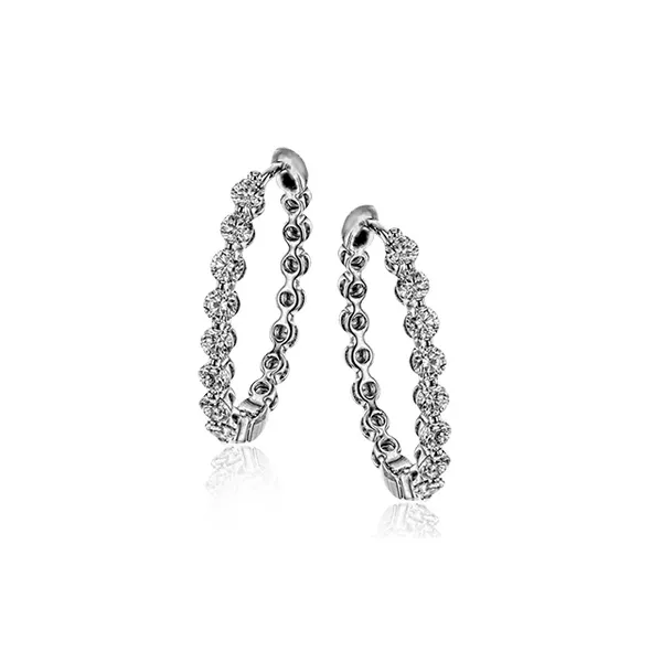 18KW Hoop Diamond Earrings by Simon G. Jim Bartlett Fine Jewelry Longview, TX