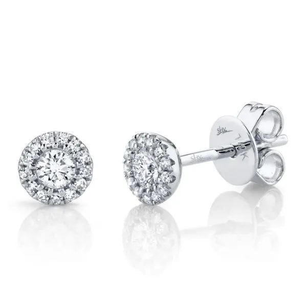 14KW Halo Studs by Shy Creation Jim Bartlett Fine Jewelry Longview, TX