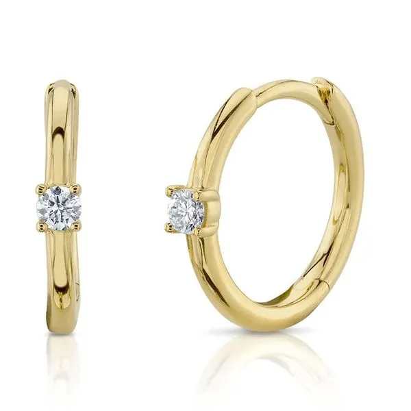 14KY Diamond Huggie Earrings by Shy Creation Jim Bartlett Fine Jewelry Longview, TX