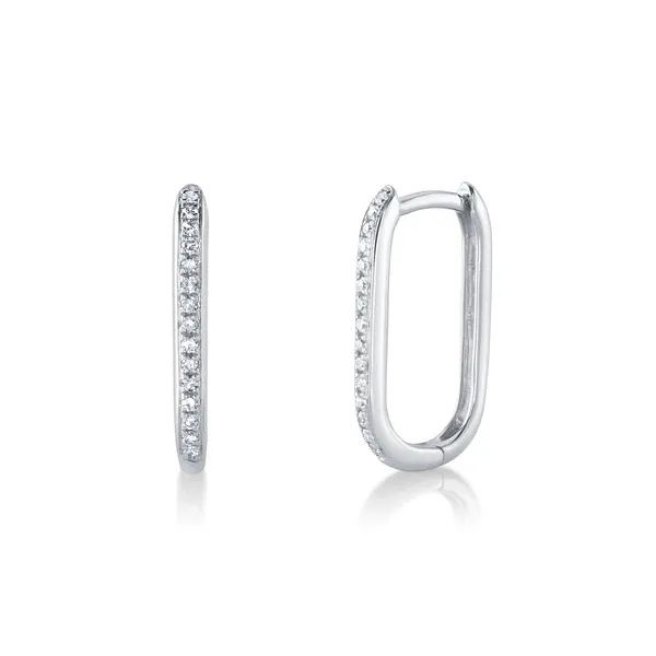 14KW Diamond Oval Hoop Earrings by Shy Creation Jim Bartlett Fine Jewelry Longview, TX