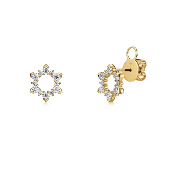 18KY Aerial Sunburst Diamond Earrings by Hearts on Fire Jim Bartlett Fine Jewelry Longview, TX
