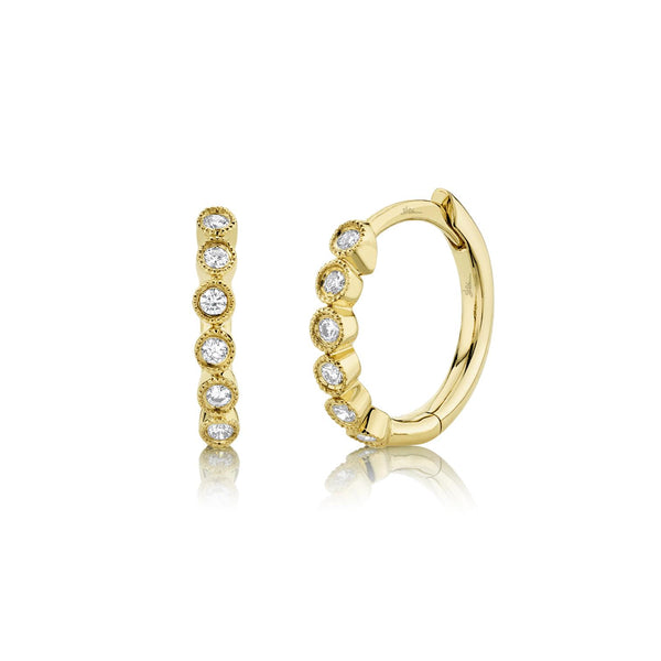 14KY Diamond Huggie Earrings by Shy Creation Jim Bartlett Fine Jewelry Longview, TX