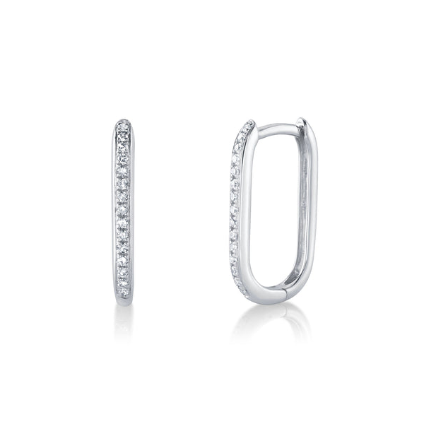 14KW Diamond Oval Hoop Earrings by Shy Creation Jim Bartlett Fine Jewelry Longview, TX